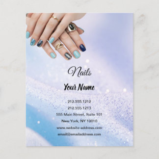 Prospectus 11,4 Cm X 14,2 Cm Flyer de Nail Tech de Luxe | Merci pour votre comm