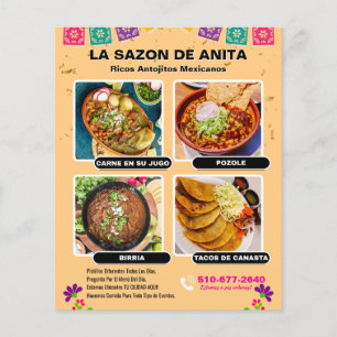 Prospectus 11,4 Cm X 14,2 Cm Flyer de nourriture mexicaine Street Food