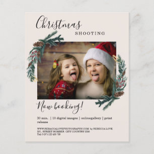Prospectus 11,4 Cm X 14,2 Cm Flyer de photo de Noël spécifique au client