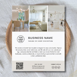 Prospectus 11,4 Cm X 14,2 Cm Flyer de société minimaliste avec logo personnalis