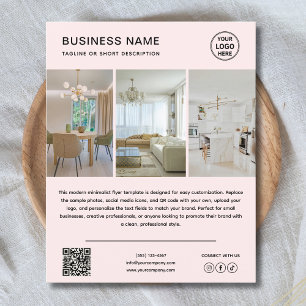 Prospectus 11,4 Cm X 14,2 Cm Flyer de société moderne avec logo personnalisé et