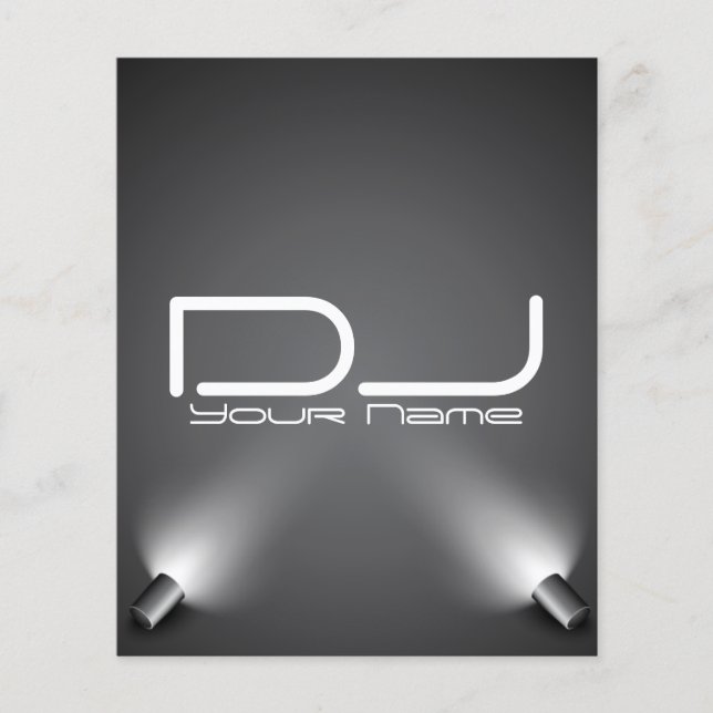 Prospectus 11,4 Cm X 14,2 Cm Flyer de soirée DJ élégant (Devant)