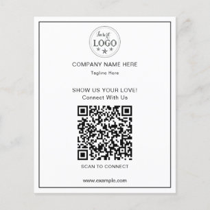 Prospectus 11,4 Cm X 14,2 Cm Flyer d'entreprise à code QR propre et simple pour