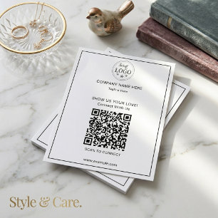 Prospectus 11,4 Cm X 14,2 Cm Flyer d'entreprise à code QR propre et simple pour