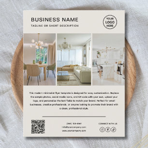 Prospectus 11,4 Cm X 14,2 Cm Flyer d'entreprise moderne neutre avec logo person