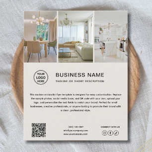 Prospectus 11,4 Cm X 14,2 Cm Flyer d'entreprise neutre avec photo de logo minim