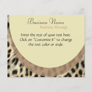 Prospectus 11,4 Cm X 14,2 Cm Flyer Empreinte de léopard