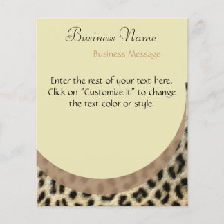 Prospectus 11,4 Cm X 14,2 Cm Flyer Empreinte de léopard