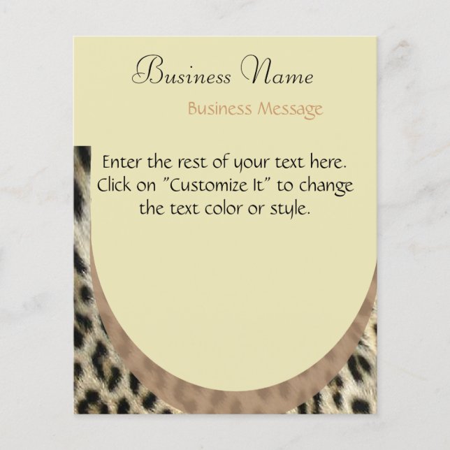 Prospectus 11,4 Cm X 14,2 Cm Flyer Empreinte de léopard (Devant)