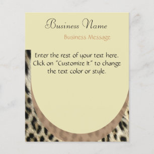 Prospectus 11,4 Cm X 14,2 Cm Flyer Empreinte de léopard