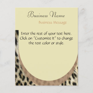 Prospectus 11,4 Cm X 14,2 Cm Flyer Empreinte de léopard