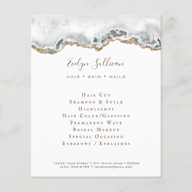 Prospectus 11,4 Cm X 14,2 Cm flyer en agate blanche (Devant)