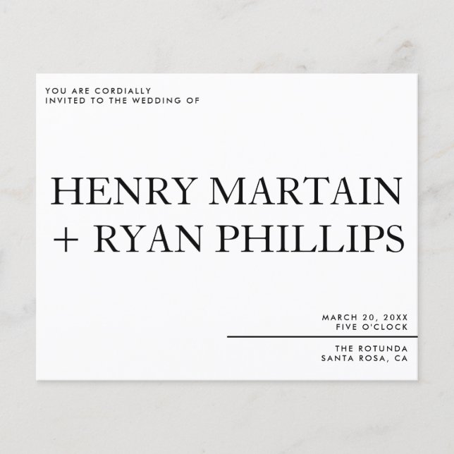 Prospectus 11,4 Cm X 14,2 Cm Flyer faire-part de mariage (Devant)