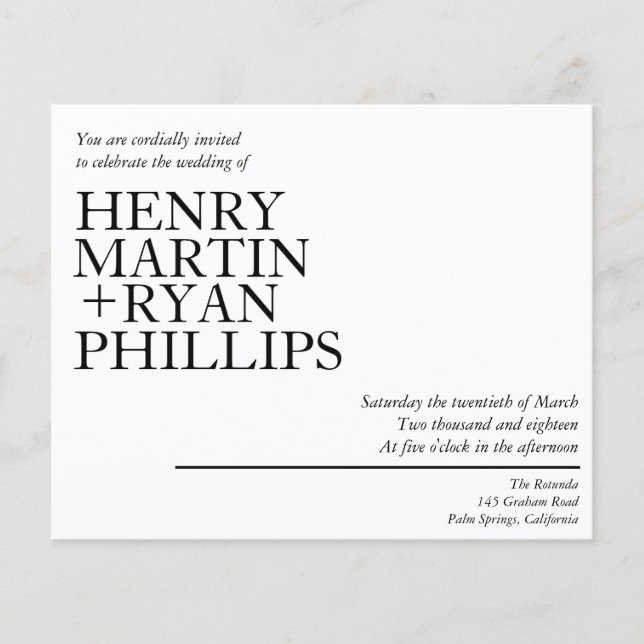 Prospectus 11,4 Cm X 14,2 Cm Flyer faire-part de mariage (Devant)