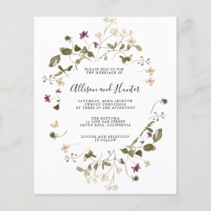 Prospectus 11,4 Cm X 14,2 Cm Flyer Faire-part de mariage budgétaire