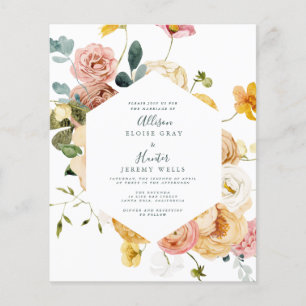 Prospectus 11,4 Cm X 14,2 Cm Flyer Faire-part de mariage budgétaire