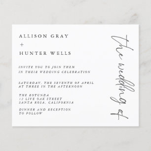 Prospectus 11,4 Cm X 14,2 Cm Flyer Faire-part de mariage budgétaire