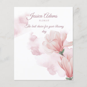 Prospectus 11,4 Cm X 14,2 Cm Flyer floral aquarelle romantique