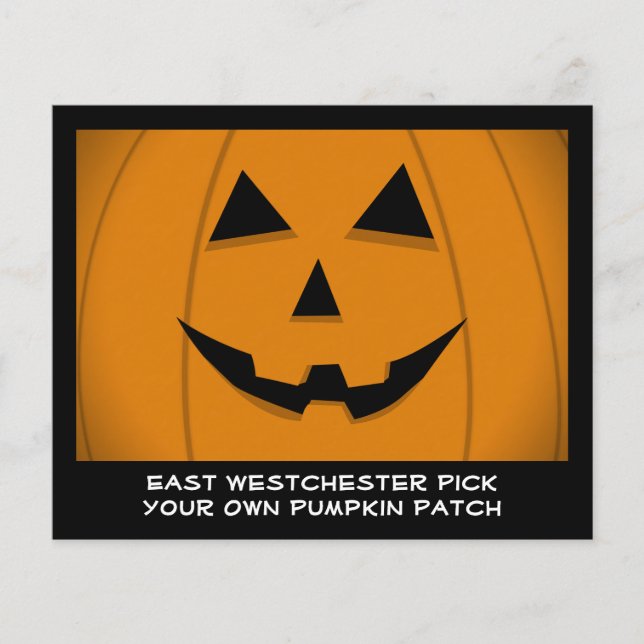 Prospectus 11,4 Cm X 14,2 Cm Flyer personnalisable Jack-O-Lantern Citrouille (Devant)
