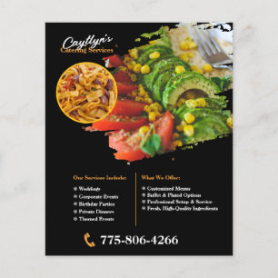 Prospectus 11,4 Cm X 14,2 Cm Flyer personnalisé pour les services de traiteur p