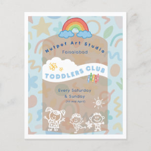 Prospectus 11,4 Cm X 14,2 Cm Flyer pour enfants modifiable ! Mignon et esthétiq