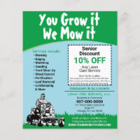 Flyer pour l'entretien des pelouses et l'aménageme