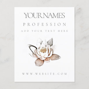 PROSPECTUS 11,4 CM X 14,2 CM FLYER : PROMOTION D'AFFAIRES : LOTUS BLANC