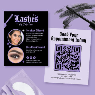 Prospectus 11,4 Cm X 14,2 Cm Flyer promotionnel de services de cils gothiques v