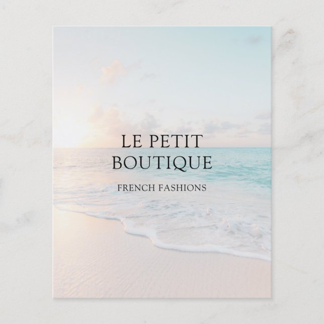 Prospectus 11,4 Cm X 14,2 Cm Flyer promotionnel Simple Beach Photo Business (Devant)