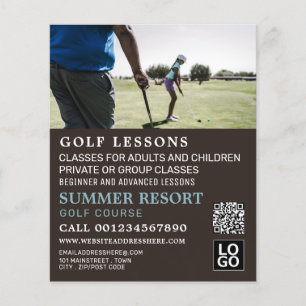 Prospectus 11,4 Cm X 14,2 Cm Flyer publicitaire de la leçon GoIf