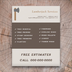 Prospectus 11,4 Cm X 14,2 Cm Flyer Services Lumberjack