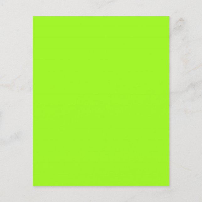 Prospectus 11,4 Cm X 14,2 Cm Flyer vert de Neon Chartreuse (Dos)