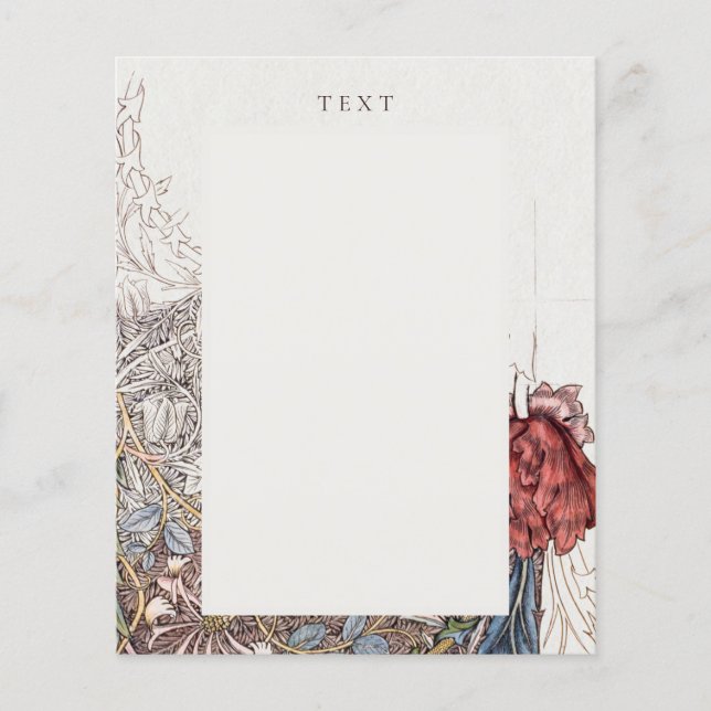 PROSPECTUS 11,4 CM X 14,2 CM FLYER : WILLIAM MORRIS : CHÈVREFEUILLE + TULIPE (Devant)