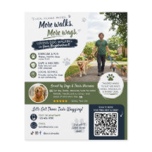 Flyers de code QR pour la promenade de chiens et l