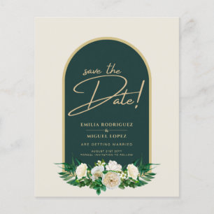 Prospectus 11,4 Cm X 14,2 Cm Forêt de roses blanches vertes Mariage d'hiver Sau