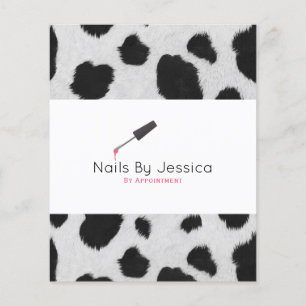 Prospectus 11,4 Cm X 14,2 Cm Fourrure fausse vache noire et blanche, liste de p