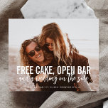 Prospectus 11,4 Cm X 14,2 Cm Funny Free Cake Open Bar Wedding Enregistrer La Da<br><div class="desc">Citation drôle Free Cake Open Bar et un mariage sur le côté.</div>