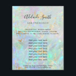 Prospectus 11,4 Cm X 14,2 Cm gemstone opal FAUX iridescent texture<br><div class="desc">beauty salon professional makeup artist flyer</div>