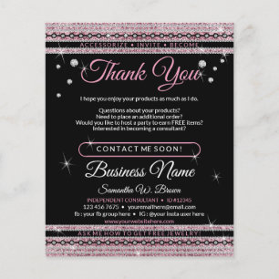 Prospectus 11,4 Cm X 14,2 Cm Glitter Thank You