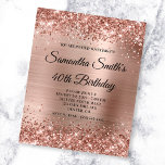 Prospectus 11,4 Cm X 14,2 Cm Glittery Rose Gold Glam 40th Birthday Invitation F<br><div class="desc">Une invitation glamour de 40e anniversaire pour elle sur une option de circulaire papier budget (aucune enveloppe incluse). Faux brillante parties scintillant en or rose contre une coordination faux brillant image graphique en feuille de métal brossé. Toute la feuille et le scintillement scintillent et brillent dans ce design girly moderne...</div>