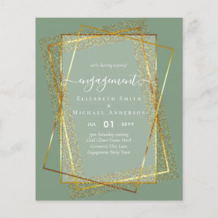 Prospectus 11,4 Cm X 14,2 Cm Glitzy Glam ENGAGEMENT Partie Invitations BUDGET