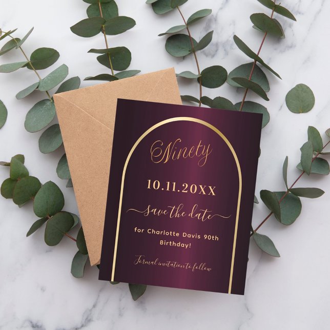 Prospectus 11,4 Cm X 14,2 Cm Gold Bourgogne budget 90e anniversaire économiser  (Créateur téléchargé)