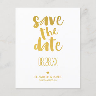Prospectus 11,4 Cm X 14,2 Cm Gold Enregistrer la date Faire-part de mariage bud