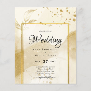 Prospectus 11,4 Cm X 14,2 Cm Gold Pearl MARIAGE alcool ENK Abstrait LeahG