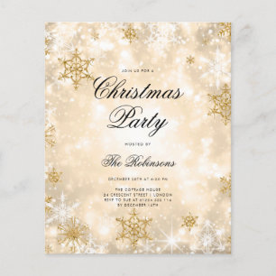 Prospectus 11,4 Cm X 14,2 Cm Gold Winter Wonder Programme et menu des Invitatio