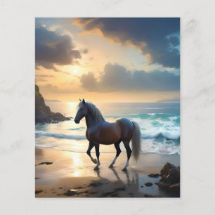 Prospectus 11,4 Cm X 14,2 Cm Grace d'or : Un cheval Palomino sur le Sunset Shor