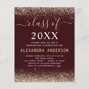 Prospectus 11,4 Cm X 14,2 Cm Graduation budgétaire Bourgogne Gold Class de 2022
