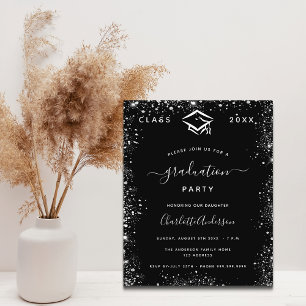 Prospectus 11,4 Cm X 14,2 Cm Graduation noir argent parties scintillant budget