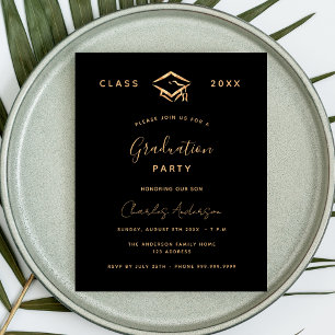 Prospectus 11,4 Cm X 14,2 Cm Graduation noir or 2024 invitation budgétaire
