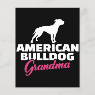 Prospectus 11,4 Cm X 14,2 Cm Grand-mère de Bulldog américain Bulldog Lover